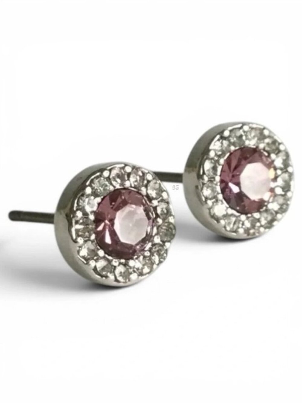 Kate Spade “You’re a Gem” Light Amethyst Pavé Halo Stud Earrings – NWT